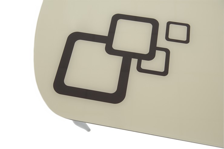 Обеденный раздвижной стол Ривьера мини хром №5, Рисунок квадро (стекло молочное/коричневый/венге) в Южно-Сахалинске - изображение 6