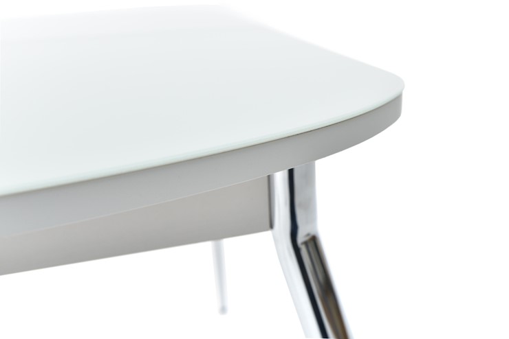 Кухонный раскладной стол Ривьера мини хром №5 (стекло белое/черный) в Южно-Сахалинске - изображение 5