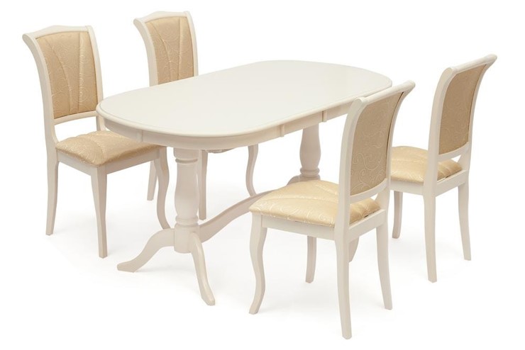 Обеденный раздвижной стол Siena ( SA-T6EX2L ) 150+35+35х80х75, ivory white (слоновая кость 2-5) арт.12490 в Южно-Сахалинске - изображение 6