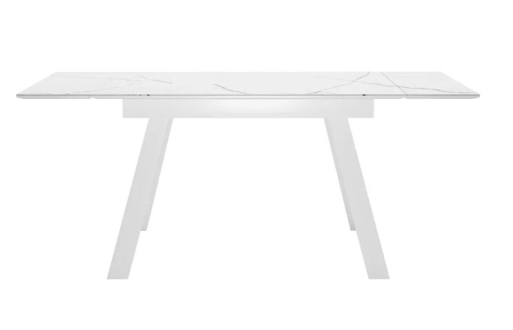 Раздвижной стол SKL 140, керамика белый мрамор/подстолье белое/ножки белые в Южно-Сахалинске - изображение 2