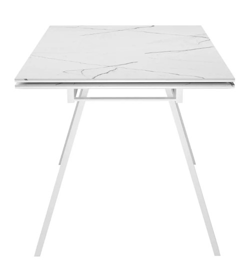 Раздвижной стол SKL 140, керамика белый мрамор/подстолье белое/ножки белые в Южно-Сахалинске - изображение 3