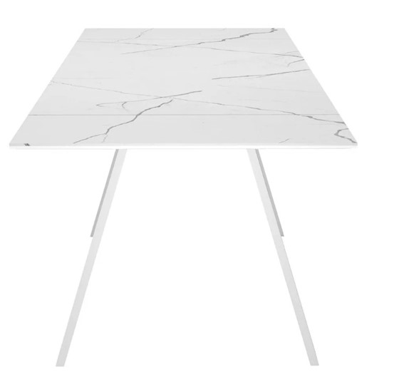 Раздвижной стол SKL 140, керамика белый мрамор/подстолье белое/ножки белые в Южно-Сахалинске - изображение 4
