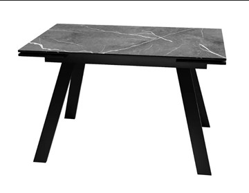 Кухонный раскладной стол SKL 140, керамика черный мрамор/подстолье черное/ножки черные в Южно-Сахалинске - предосмотр