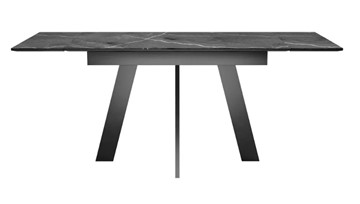 Кухонный раскладной стол SKM 120, керамика черный мрамор/подстолье черное/ножки черные в Южно-Сахалинске - предосмотр 4