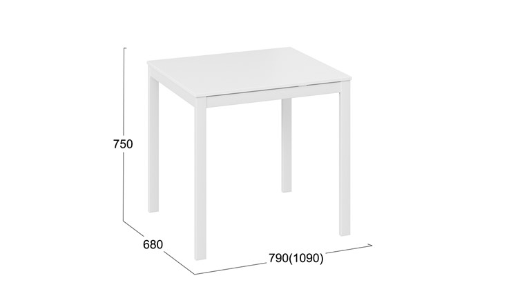 Кухонный стол раскладной Слайд тип 1 (Белый матовый, Белый) в Южно-Сахалинске - изображение 4