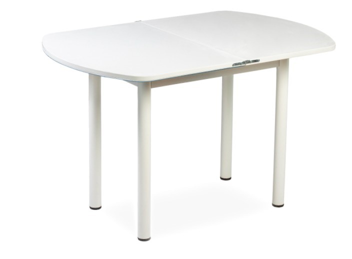 Кухонный стол раскладной СПГ-02 СТФ, белый/фотопечать капли/прямые трубки крашеные белый в Южно-Сахалинске - изображение 1