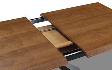 Кухонный стол раздвижной T1712A: орех 160 (WK-07)/черный (PC-02) в Южно-Сахалинске - предосмотр 2