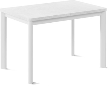Обеденный раздвижной стол Токио-1L (ноги металлические белые, белый цемент) в Южно-Сахалинске