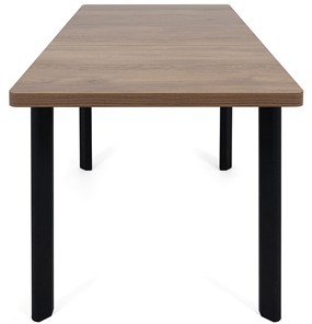 Обеденный раздвижной стол Токио-2L (ноги металлические черные, дуб табако) в Южно-Сахалинске - предосмотр 5