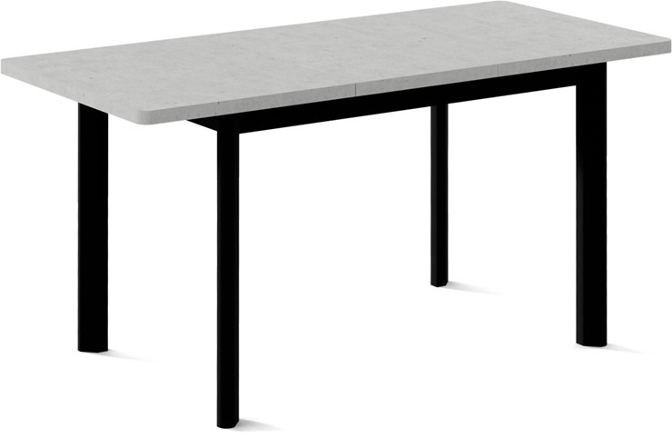 Кухонный стол раздвижной Токио-2L (ноги металлические черные, светлый цемент) в Южно-Сахалинске - изображение 1
