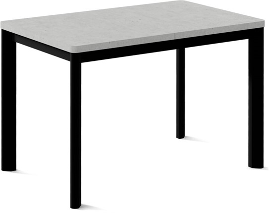 Кухонный стол раздвижной Токио-2L (ноги металлические черные, светлый цемент) в Южно-Сахалинске - изображение