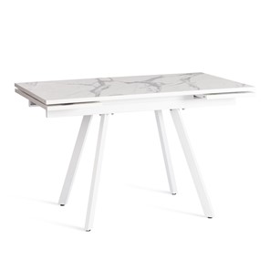 Кухонный стол раздвижной VIGO ЛДСП/HPL/металл,120x80x30х30х75 см, Мрамор светлый/белый арт.20623 в Южно-Сахалинске