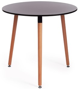 Кухонный обеденный стол MARS (mod.T1004) МДФ/дерево, 80х80х75, Black/натуральный арт.15187 в Южно-Сахалинске