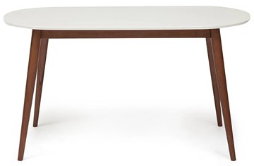 Кухонный обеденный стол MAX (Макс) бук/мдф 140х80х75 Белый/Коричневый арт.10465 в Южно-Сахалинске - предосмотр