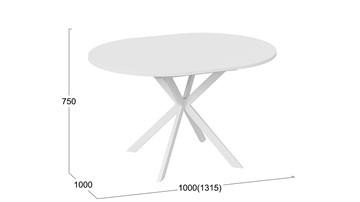 Обеденный раздвижной стол Мэдисон Тип 1 (Белый муар, Белый) в Южно-Сахалинске - предосмотр 4
