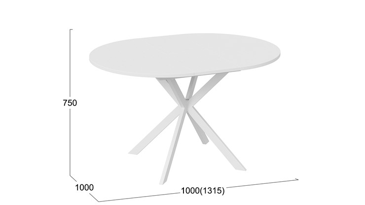 Обеденный раздвижной стол Мэдисон Тип 1 (Белый муар, Белый) в Южно-Сахалинске - изображение 4
