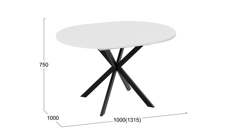 Кухонный обеденный стол Мэдисон Тип 1 (Черный муар, Белый) в Южно-Сахалинске - изображение 4