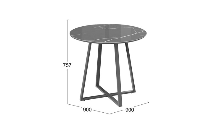 Обеденный стол Милан тип 1 (Серый муар, Стекло глянцевое серый мрамор) в Южно-Сахалинске - изображение 2