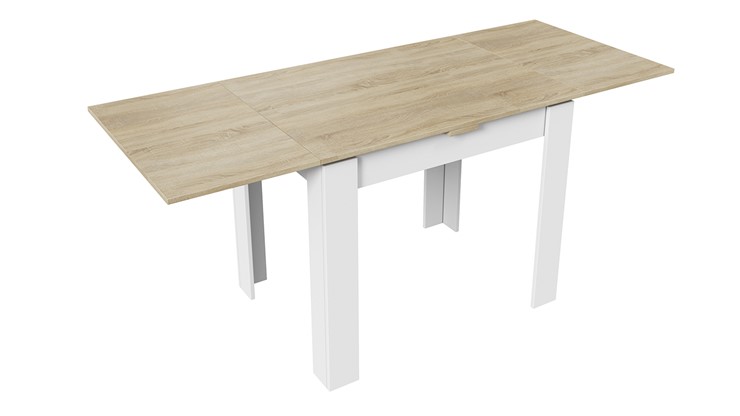 Кухонный раздвижной стол Промо тип 3 (Белый/Дуб сонома светлый) в Южно-Сахалинске - изображение 1