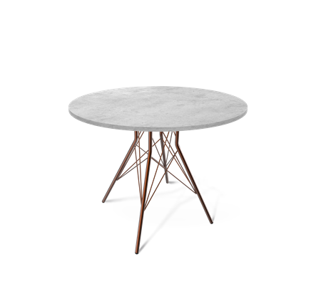 Обеденный стол SHT-TU2-1 / SHT-TT 90 ЛДСП (бетон чикаго светло-серый/медный металлик) в Южно-Сахалинске - изображение
