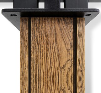 Кухонный обеденный стол SHT-TU22 (2 шт.)/ТT 120/80 (дуб брашированный коричневый/черный муар/дуб сонома светлый) в Южно-Сахалинске - предосмотр 6