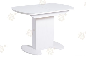 Кухонный стол раскладной ПГ-02 тумба СТ2, белый, стекло, МДФ в Южно-Сахалинске - предосмотр