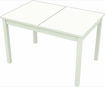 Кухонный стол раздвижной Токио дерево №3 (стекло белое/белый) в Южно-Сахалинске - предосмотр