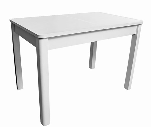 Стол на кухню Айсберг-06 СТ1, белое ЛДСП/стекло белое/прямые массив белый в Южно-Сахалинске - изображение