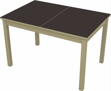 Обеденный раздвижной стол Токио дерево №3 (стекло коричневое/дуб выбеленный) в Южно-Сахалинске - предосмотр