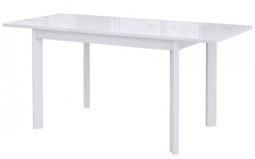 Кухонный раскладной стол Dikline Ls110, стекло белое/ножки белые в Южно-Сахалинске - предосмотр 1