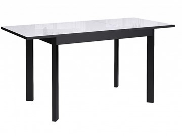 Кухонный стол раскладной Dikline Ls110, стекло белое/ножки черные в Южно-Сахалинске - предосмотр 1