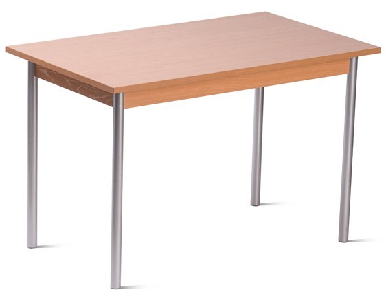 Стол для столовой, ЛДСП Бук/Металлик в Южно-Сахалинске - изображение