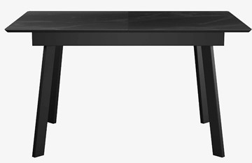 Стол раздвижной  DikLine SFH125 стекло Оптивайт Черный мрамор/подстолье черное в Южно-Сахалинске - предосмотр 1
