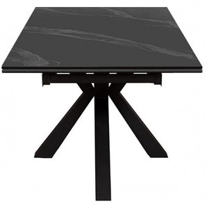 Стол на кухню раздвижной DikLine SFE140 Керамика Черный мрамор/подстолье черное/опоры черные (2 уп.) в Южно-Сахалинске - предосмотр 2