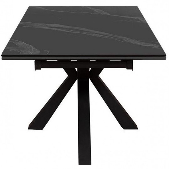 Стол на кухню раздвижной DikLine SFE140 Керамика Черный мрамор/подстолье черное/опоры черные (2 уп.) в Южно-Сахалинске - изображение 2