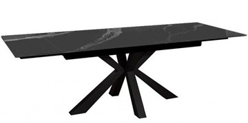 Стол на кухню раздвижной DikLine SFE140 Керамика Черный мрамор/подстолье черное/опоры черные (2 уп.) в Южно-Сахалинске - предосмотр 3