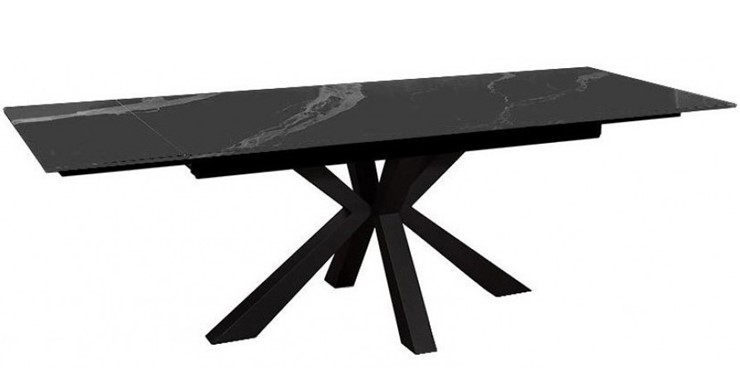 Стол на кухню раздвижной DikLine SFE140 Керамика Черный мрамор/подстолье черное/опоры черные (2 уп.) в Южно-Сахалинске - изображение 3