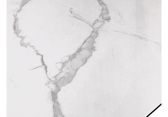 Стол на кухню раздвижной DikLine SFE160 Керамика Белый мрамор/подстолье черное/опоры черные (2 уп.) в Южно-Сахалинске - изображение 6