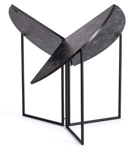 Стол складывающийся YOOP (mod. 1202) ЛДСП+меламин/металл, 100х100х72, чёрный мрамор/чёрный, арт.19491 в Южно-Сахалинске - предосмотр 1