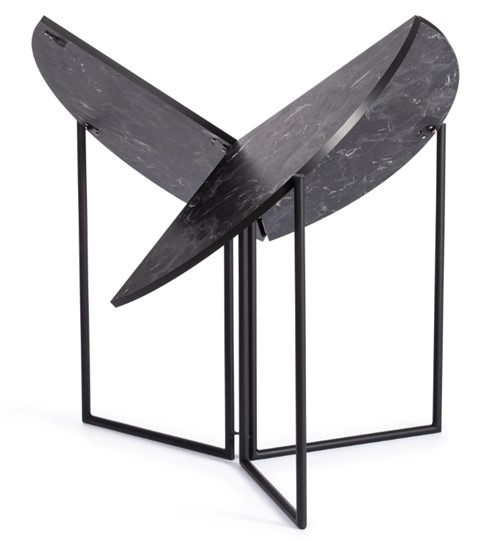 Стол складывающийся YOOP (mod. 1202) ЛДСП+меламин/металл, 100х100х72, чёрный мрамор/чёрный, арт.19491 в Южно-Сахалинске - изображение 1