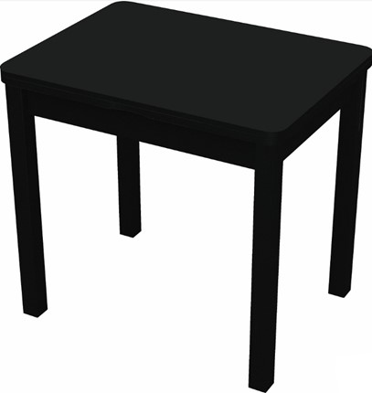 Кухонный стол раздвижной Бари дерево №8 (стекло черное/черный) в Южно-Сахалинске - изображение