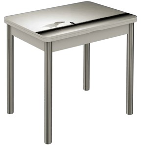 Обеденный раздвижной стол Бари хром №6 (Exclusive h182/белый) в Южно-Сахалинске
