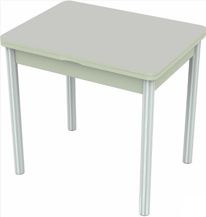 Раздвижной стол Бари хром №6 (стекло белое/белый) в Южно-Сахалинске - изображение