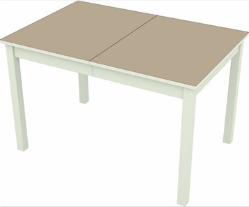 Обеденный раздвижной стол Токио дерево №3 (стекло капучино/белый) в Южно-Сахалинске - предосмотр