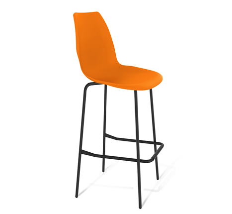 Барный стул SHT-ST29/S29 (оранжевый ral2003/черный муар) в Южно-Сахалинске - изображение