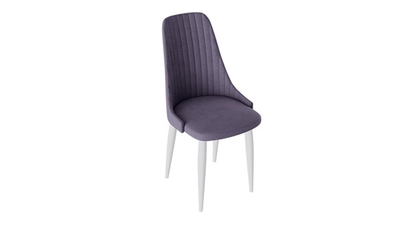 Кухонный стул Франк (конус) исп2 (Белый матовый/Микровелюр Фиолетовый) в Южно-Сахалинске - изображение