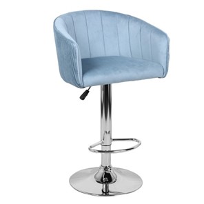 Мягкий барный стул Марк WX-2325 велюр голубой в Южно-Сахалинске - предосмотр