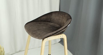 Барный стул SHT-ST19-SF1 / SHT-S93 (кофейный трюфель/браш.коричневый/черный муар) в Южно-Сахалинске - предосмотр 8