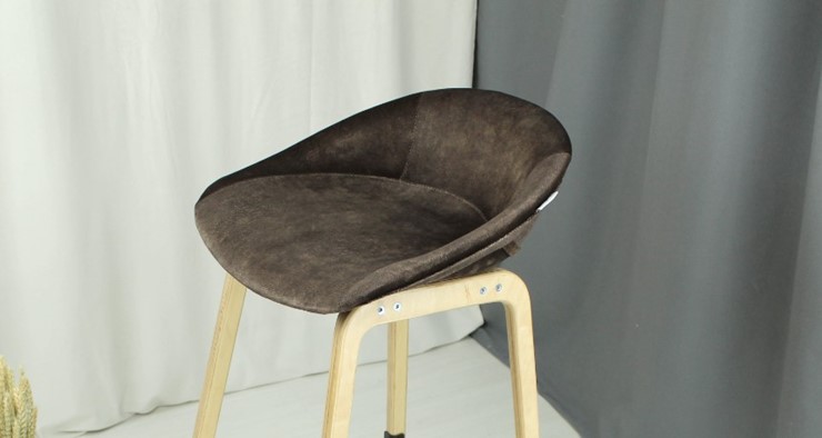 Барный стул SHT-ST19-SF1 / SHT-S93 (кофейный трюфель/браш.коричневый/черный муар) в Южно-Сахалинске - изображение 8