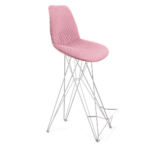 Барный стул SHT-ST29-С22 / SHT-S66 (розовый зефир/хром лак) в Южно-Сахалинске - предосмотр